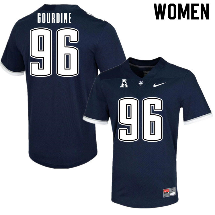 Women #96 Dal'mont Gourdine Uconn Huskies College Football Jerseys Sale-Navy - Click Image to Close